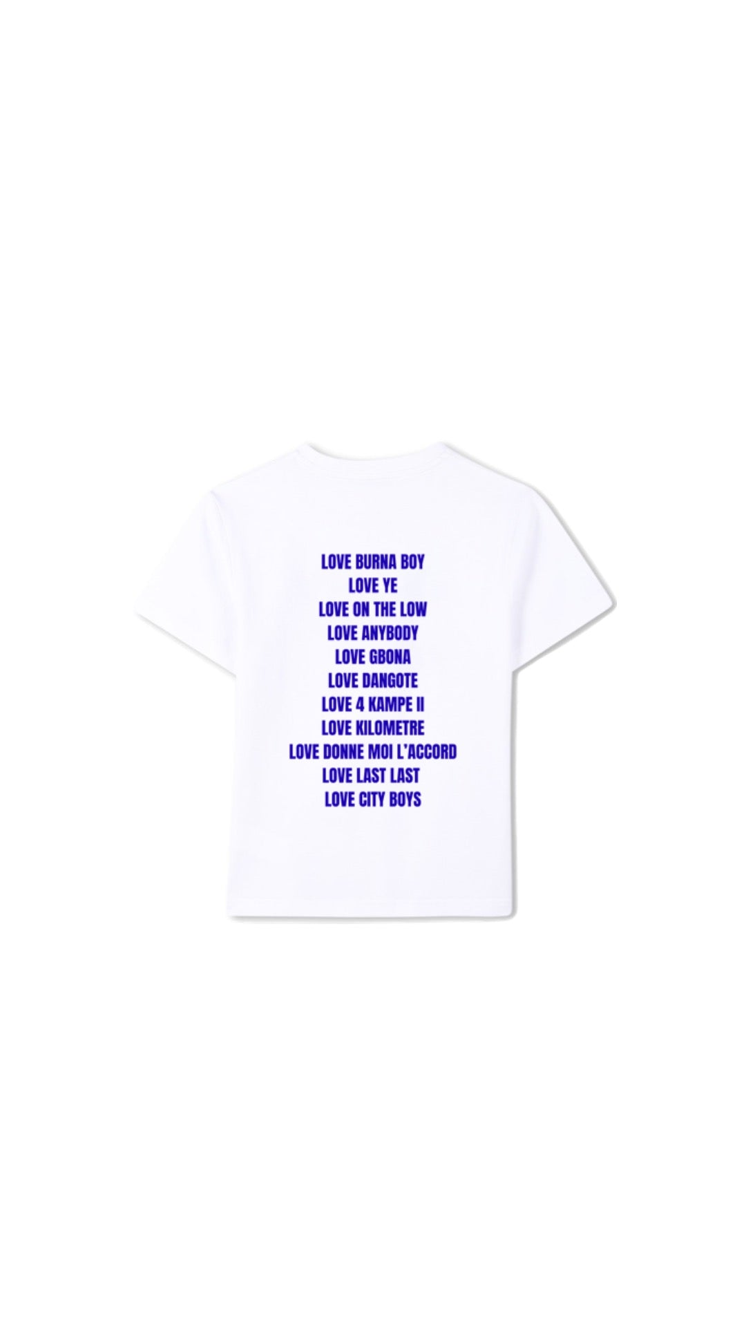 T-SHIRT BURNA BOY BLEU ELECTRIQUE PAILLETE