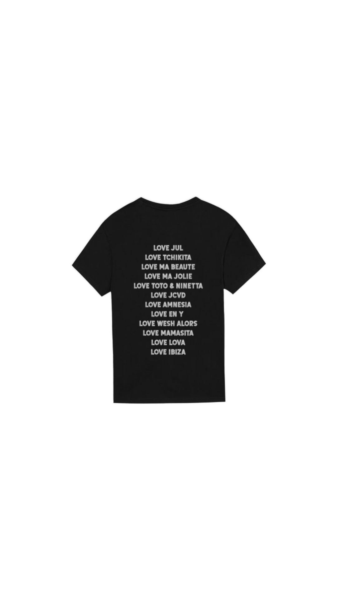 T-shirt " LOVE JUL " en pailleté argenté