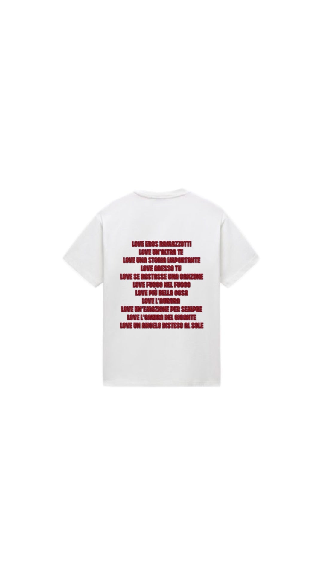 T-SHIRT " LOVE EROS RAMAZZOTTI " rouge pailleté