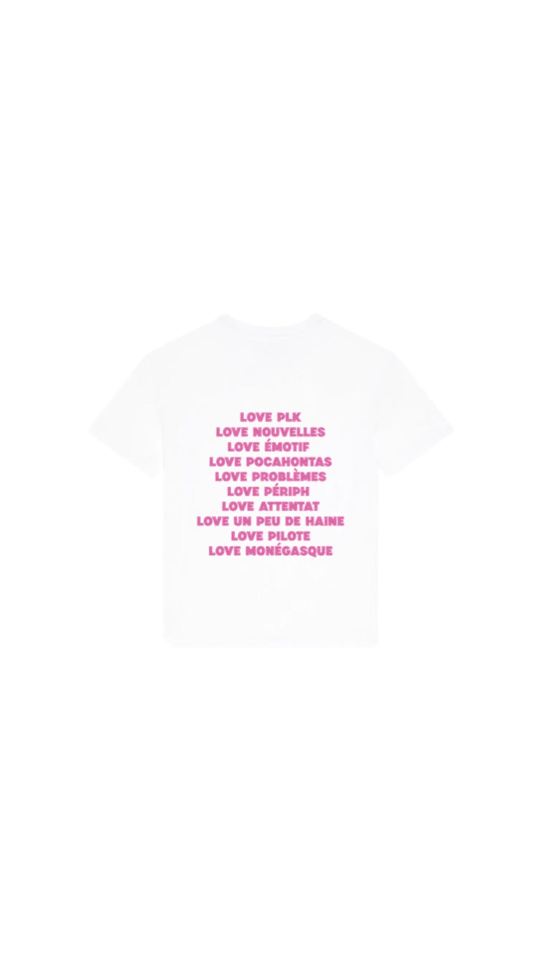 T-shirt " LOVE PLK " rose pailleté