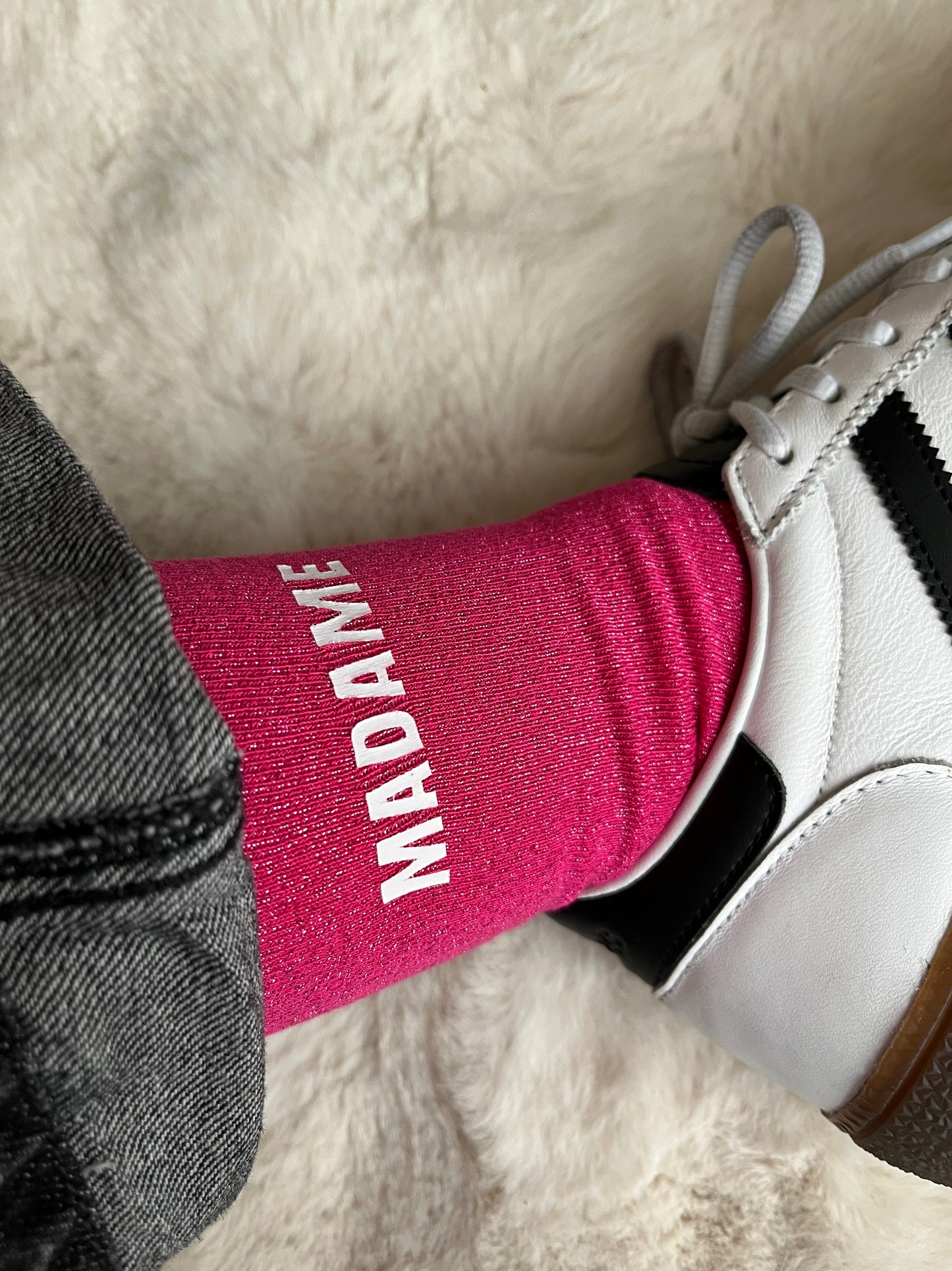 Chaussettes à paillettes " MADAME "