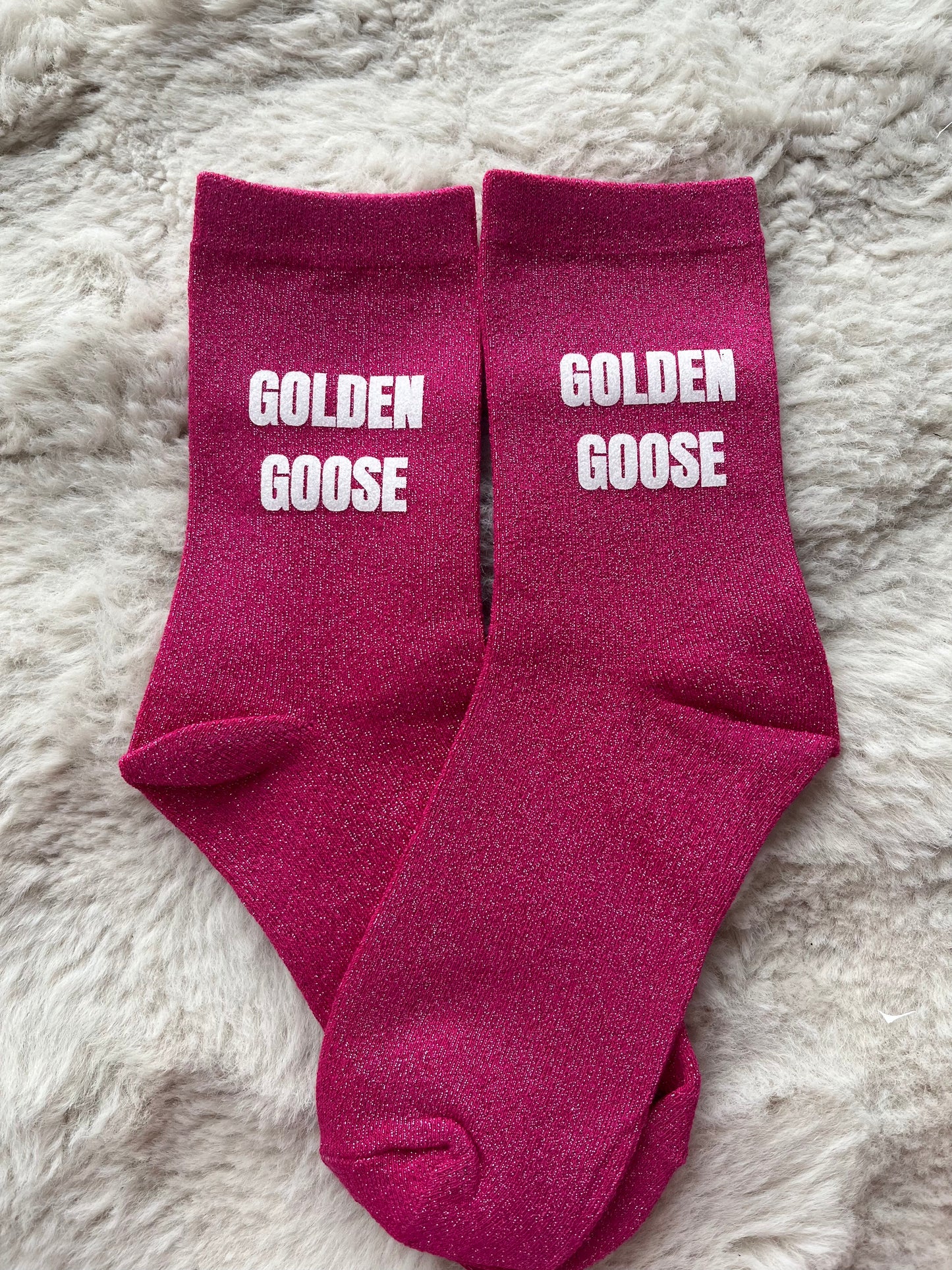 Chaussettes à paillettes " GOLDEN GOOSE " rose