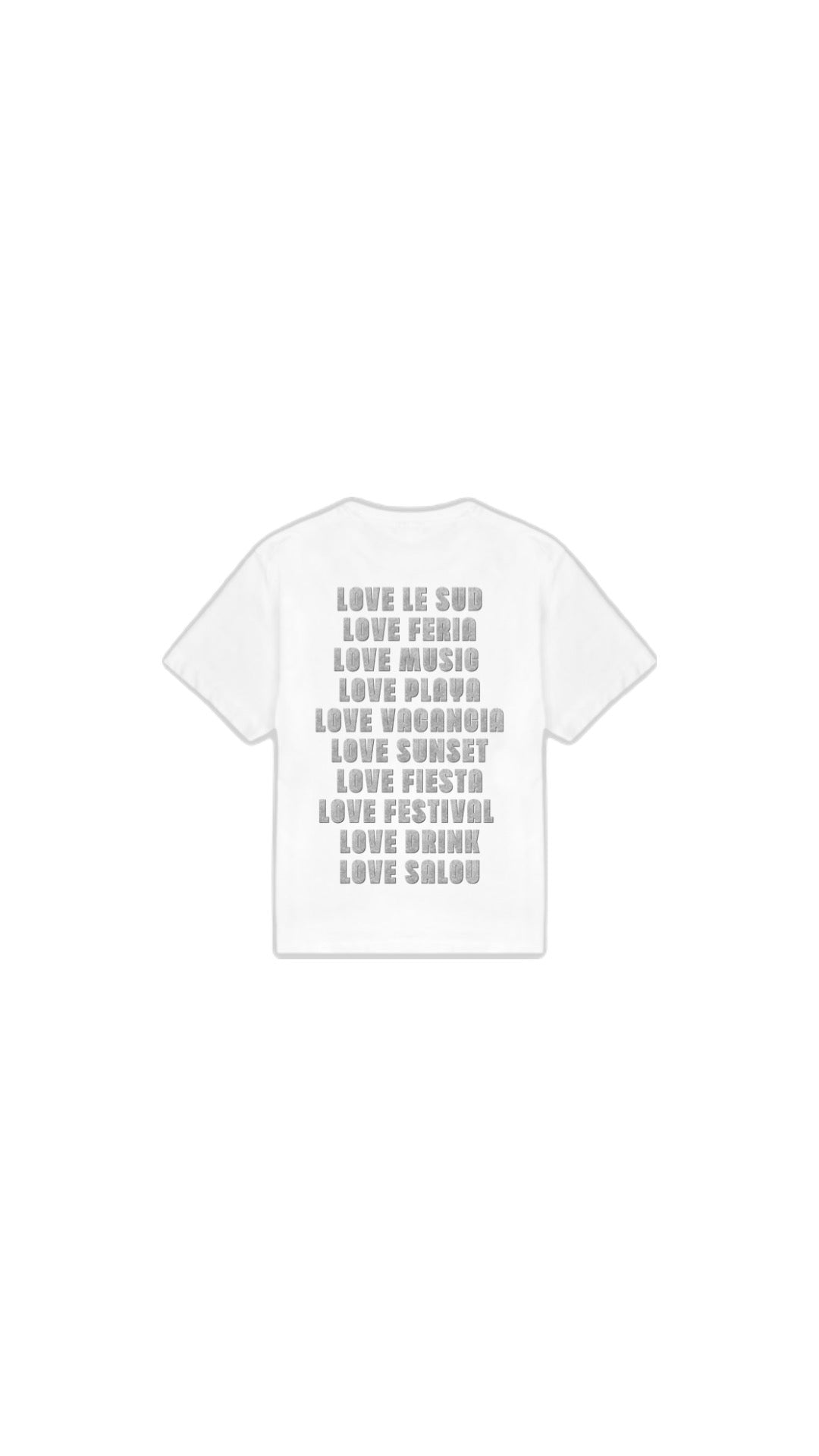 T-shirt " LOVE LE SUD " pailleté argenté