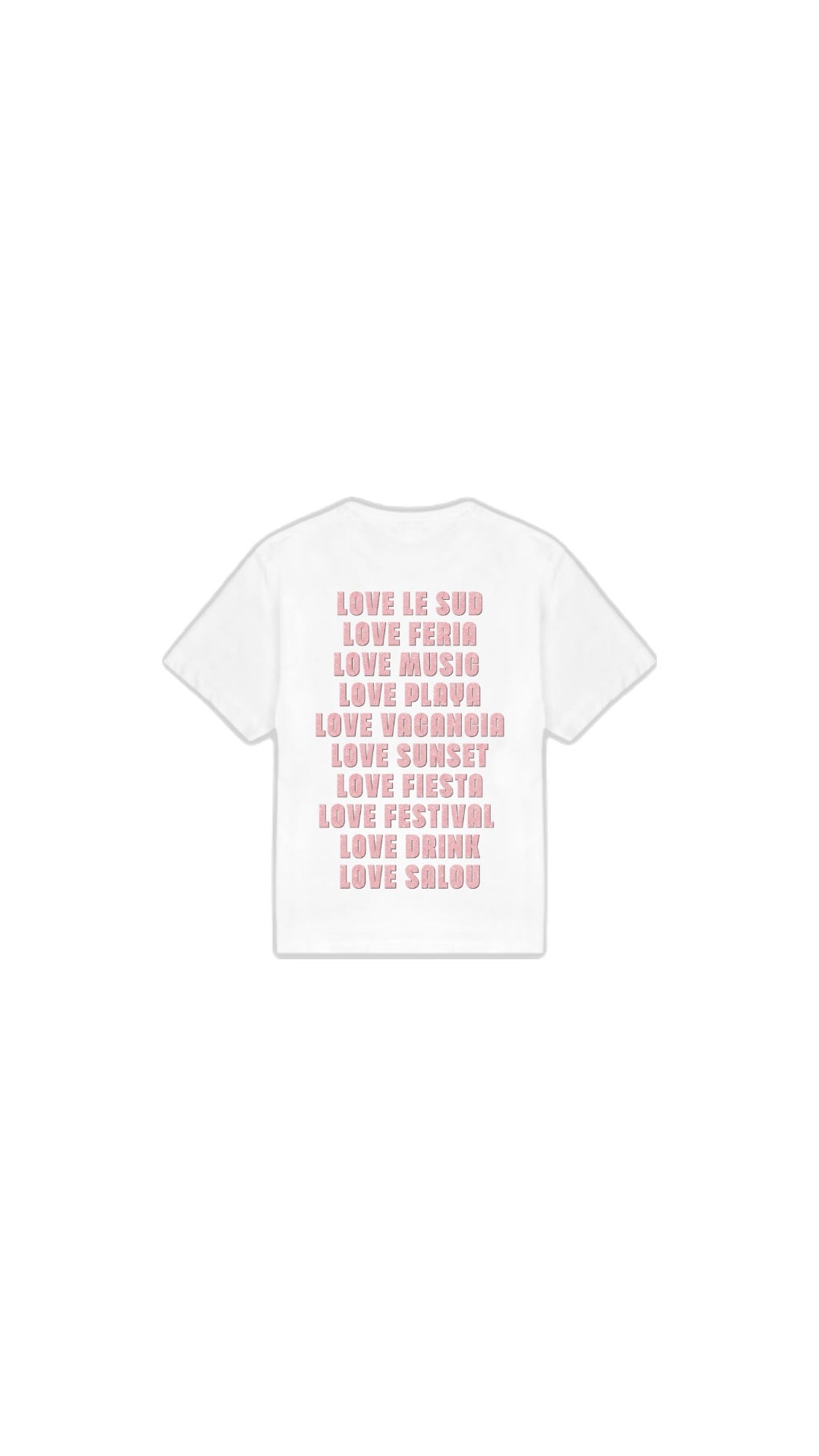 T-shirt " LOVE LE SUD " rose pailletée
