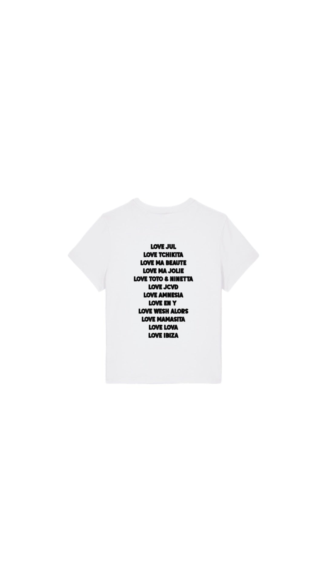 T-shirt LOVE JUL en NOIR ARGENTE PERSONNALISATION