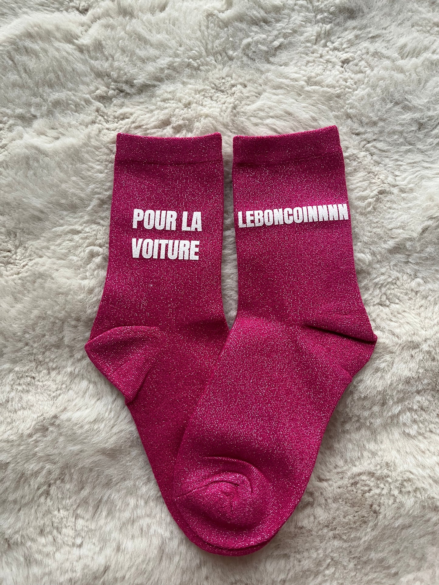 Chaussettes à paillettes " POUR LA VOITURE LEBONCOINNN"