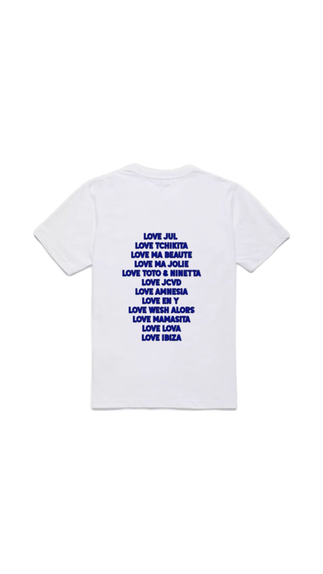 T-shirt " LOVE JUL " en bleu électrique