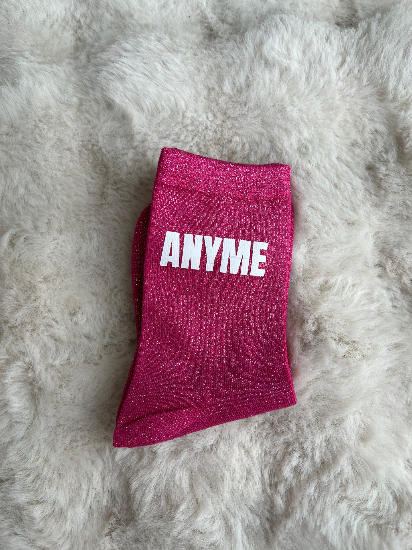 Chaussettes à paillettes " ANYME " rose