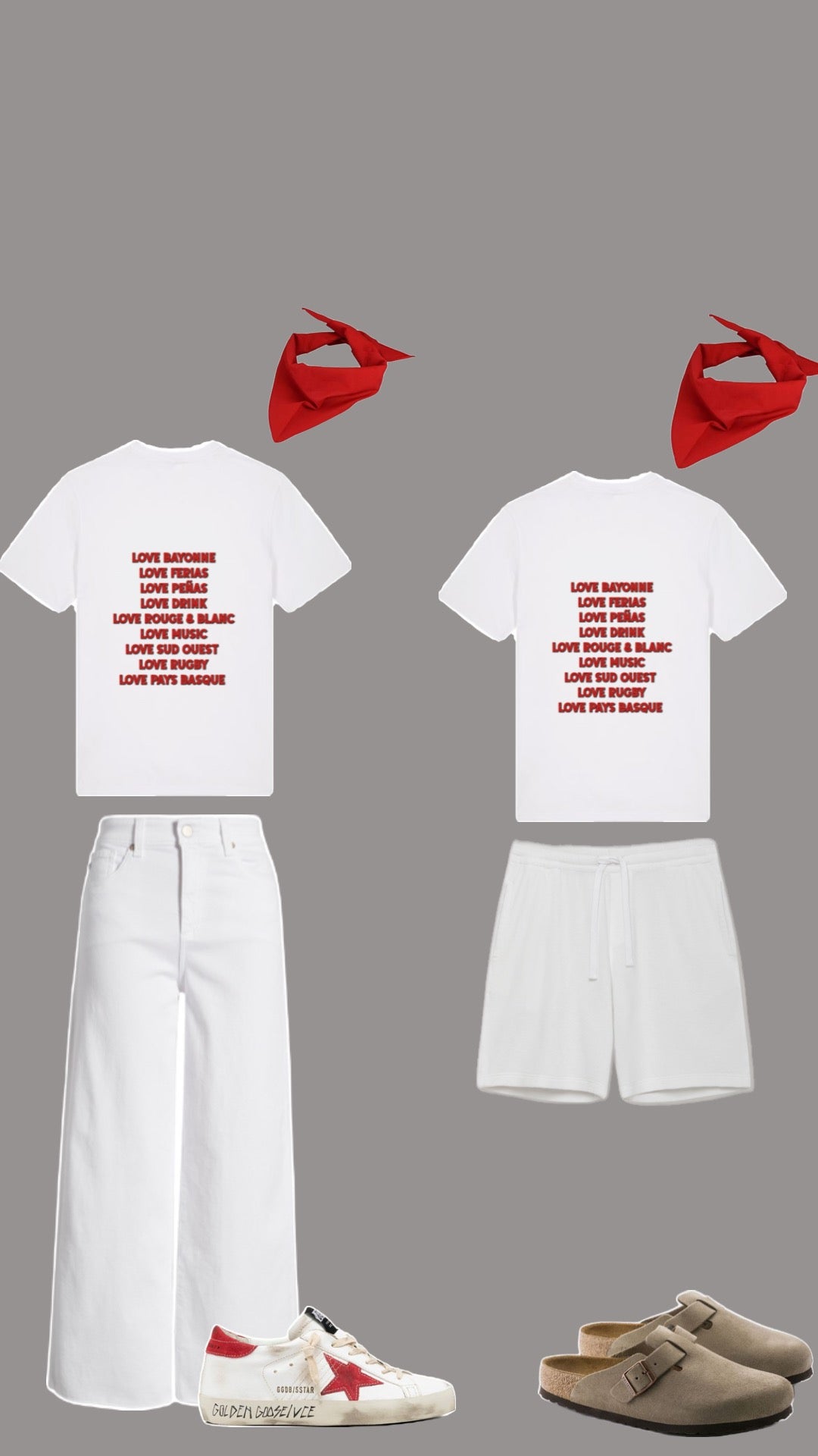 T-shirt " LOVE BAYONNE " rouge pailleté