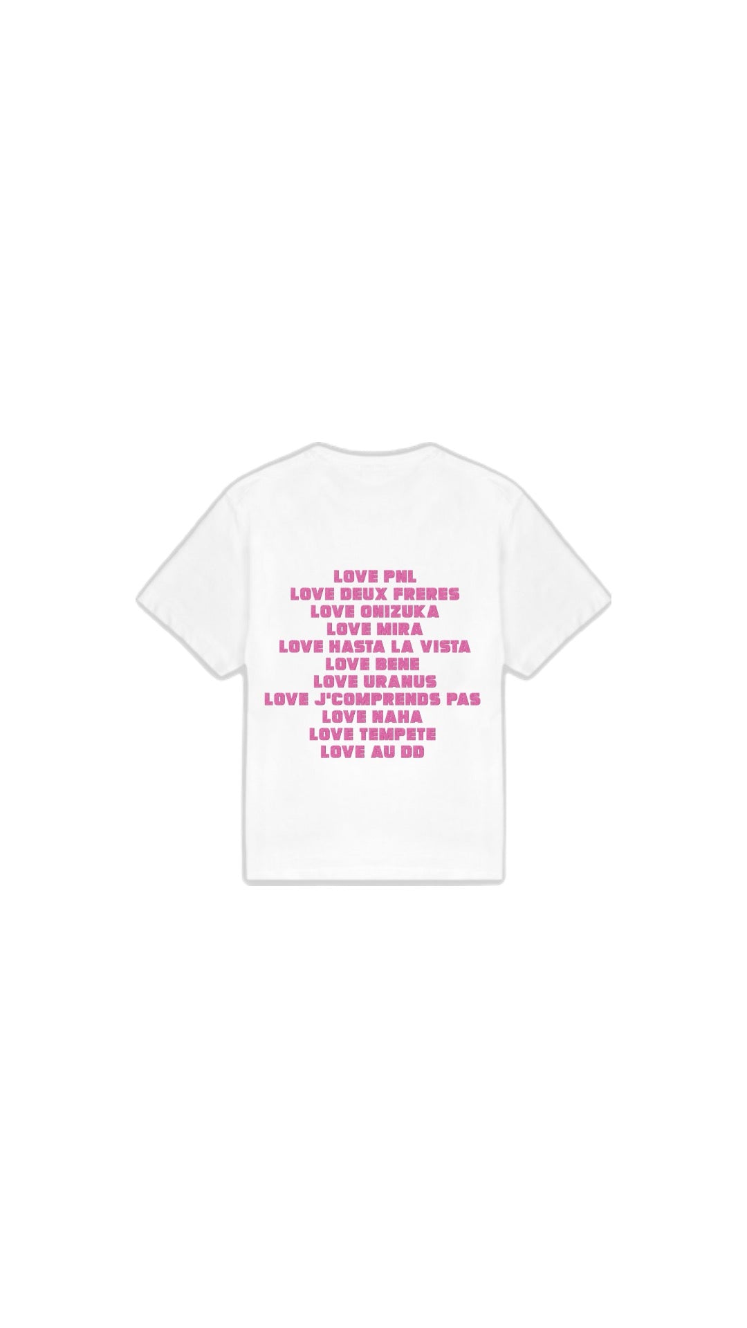 T-SHIRT " LOVE PNL " en rose pailleté
