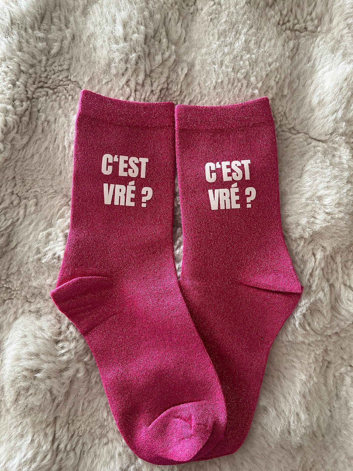 PRECOMMANDE Chaussettes à paillettes " C'est VRé ? "