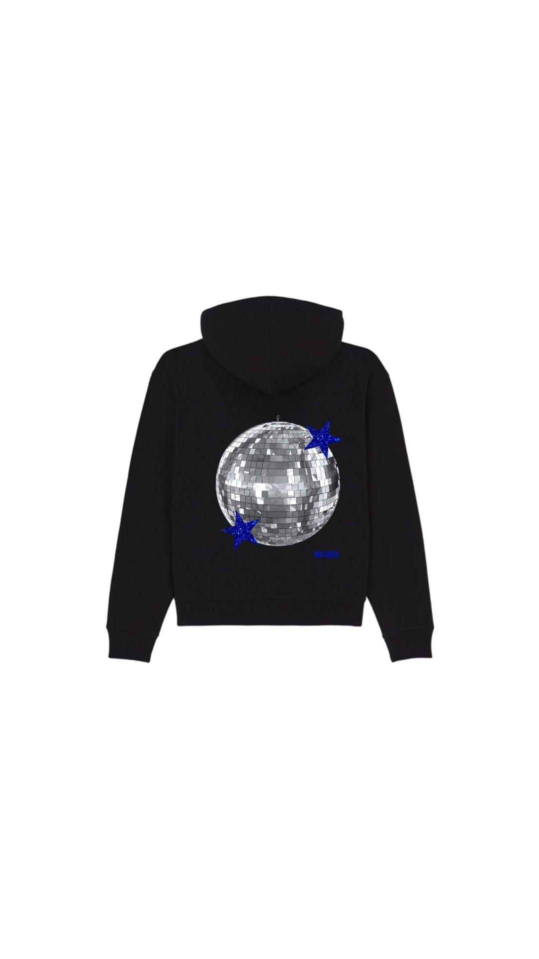 Sweat NOIR DISCO pailleté BLEU ELECTRIQUE
