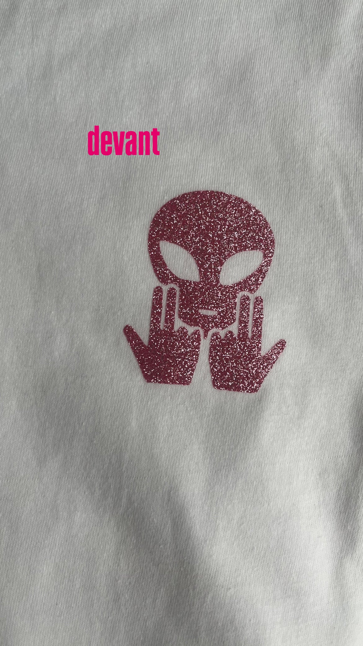 T-shirt OVNI rose pailleté
