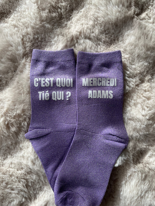 Chaussettes à paillettes " C'EST TOI TIé QUI ? "