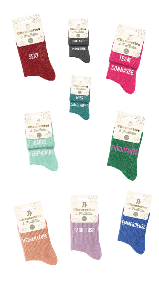 PRECOMMANDE 12 PAIRES DE CHAUSSETTES A PAILLETTES