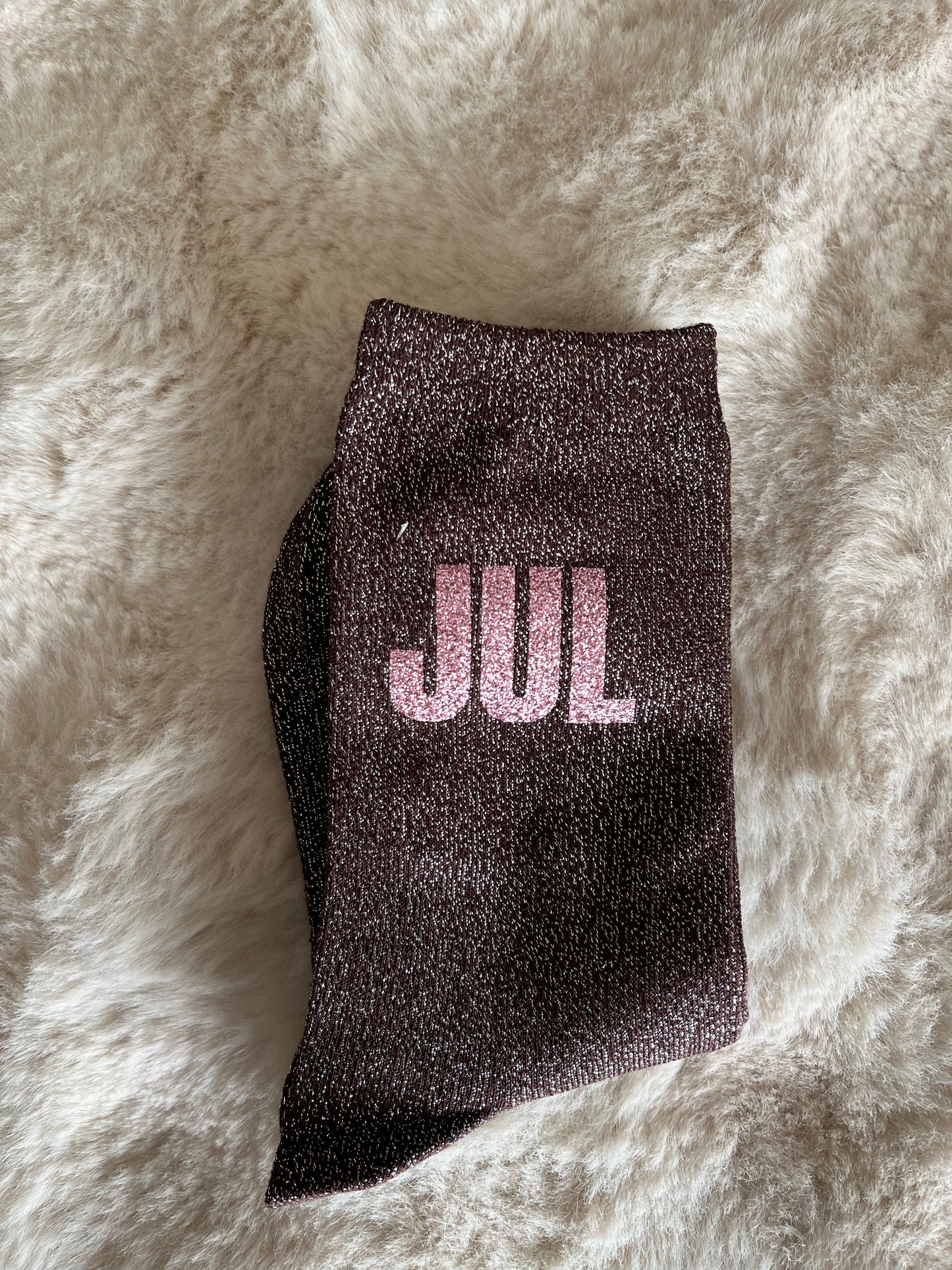 Chaussettes à paillettes " JUL " MARRON