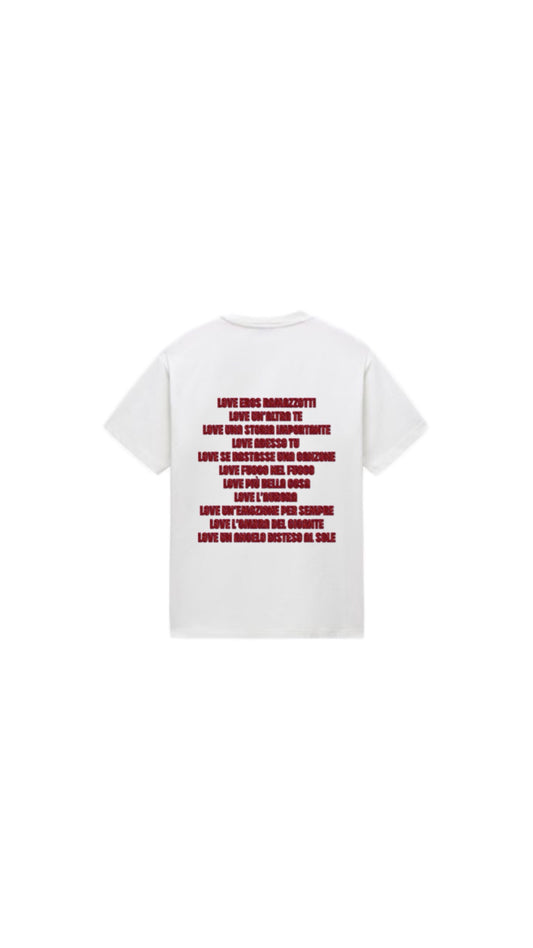 T-SHIRT " LOVE EROS RAMAZZOTTI " rouge pailleté