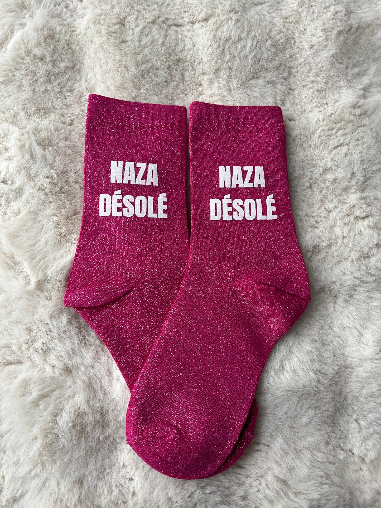 Chaussettes à paillettes " NAZA DESOLE " rose