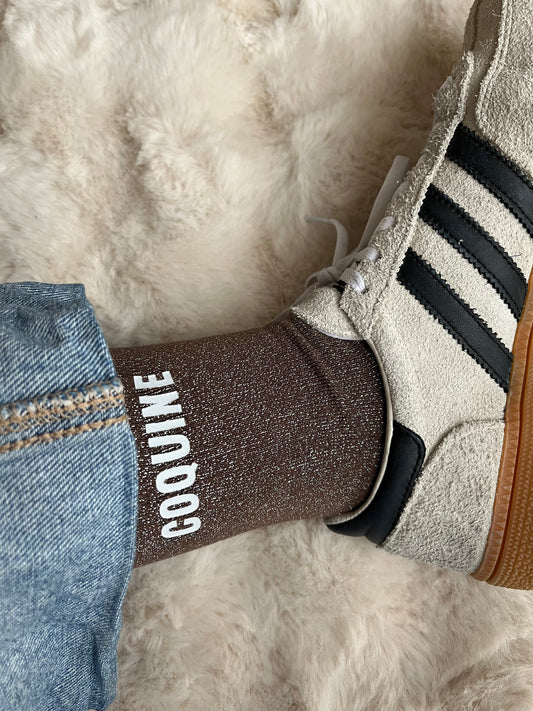 Précommande de chaussettes à paillettes " COQUINE "