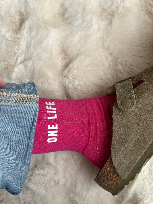 Précommande de chaussettes à paillettes " ONE LIFE "