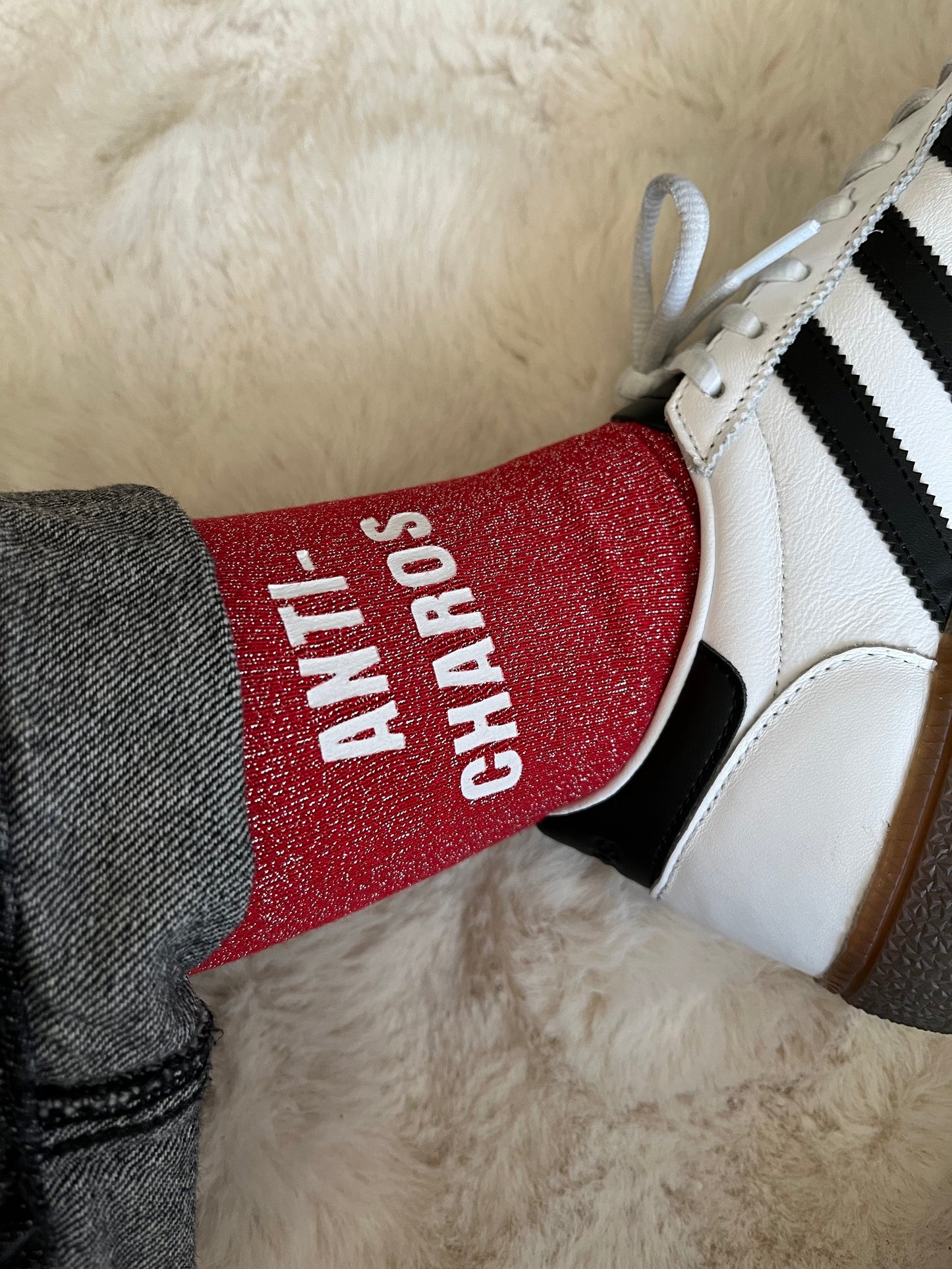 Chaussettes à paillettes " ANTI-CHAROS " ROUGE