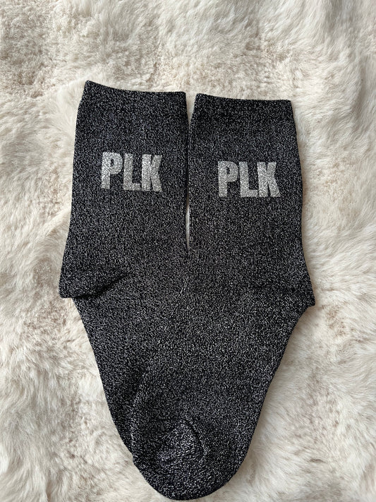 PRECOMMANDE Chaussettes à paillettes " PLK " NOIR ARGENTE