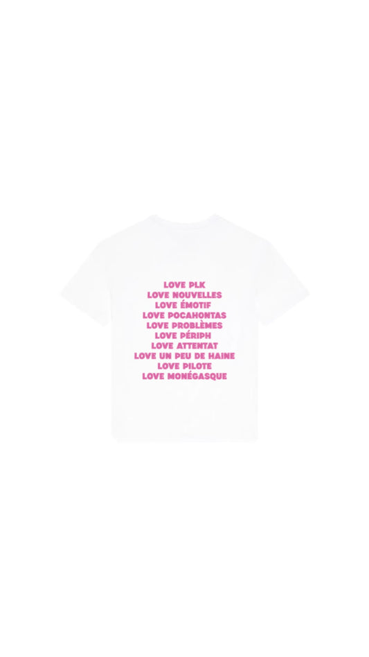 T-shirt " LOVE PLK " rose pailleté