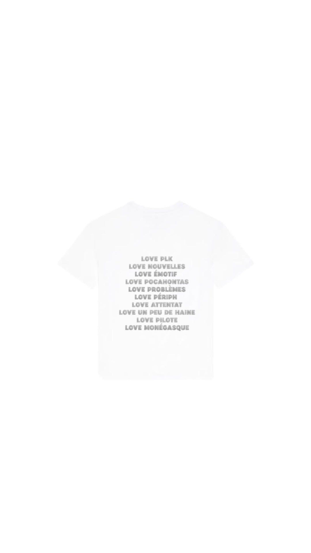 T-shirt " LOVE PLK " en argenté pailleté