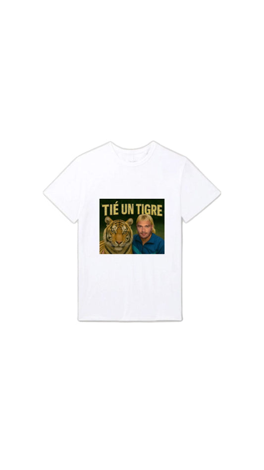 T-shirt " TIé UN TIGRE " noir ou blanc