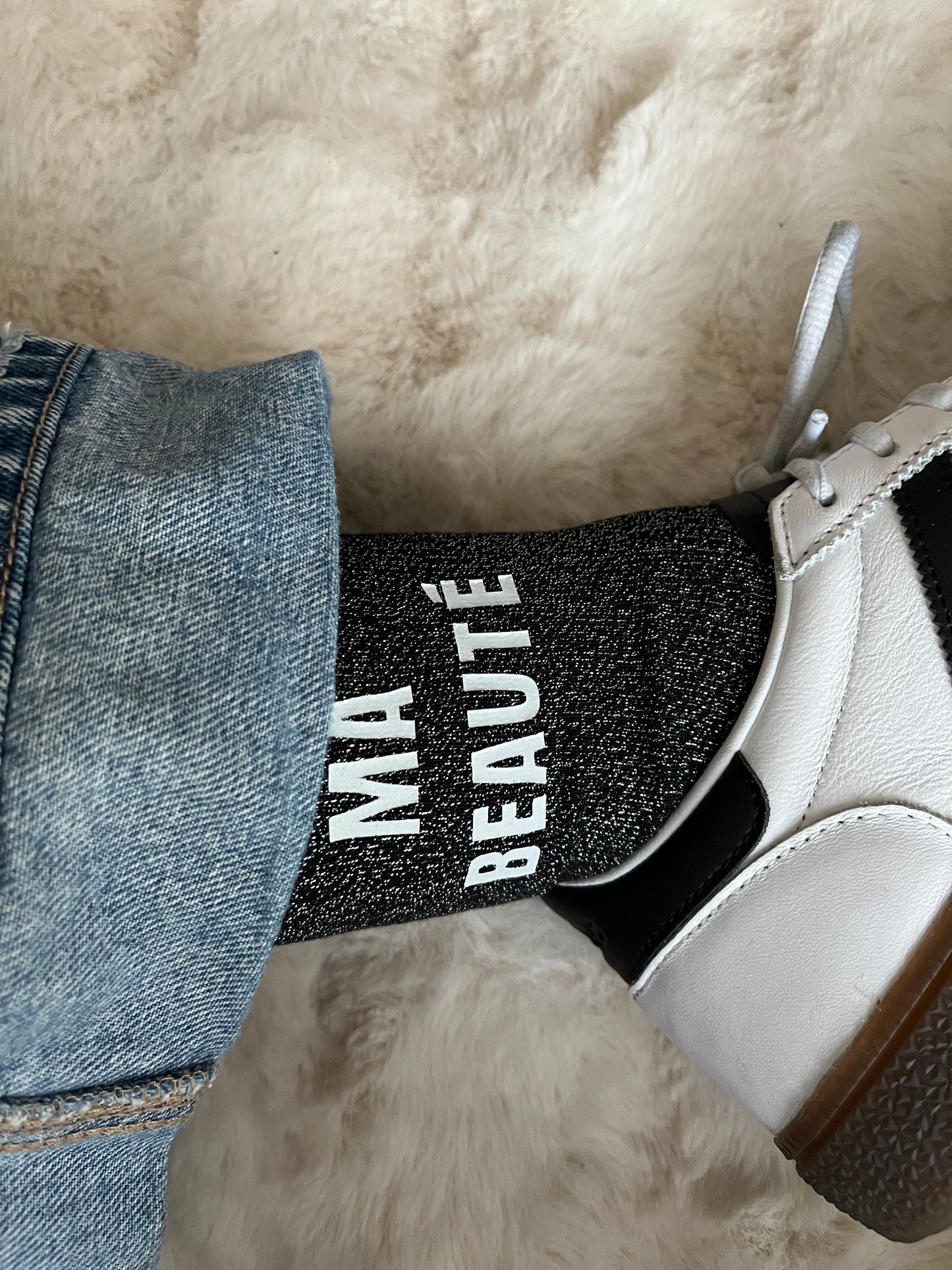 Chaussettes à paillettes " MA BEAUTE "