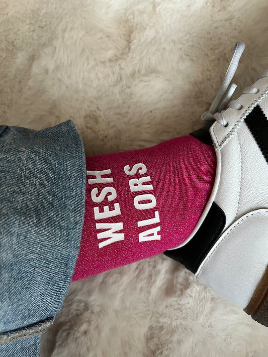 Chaussettes à paillettes " WESH ALORS "