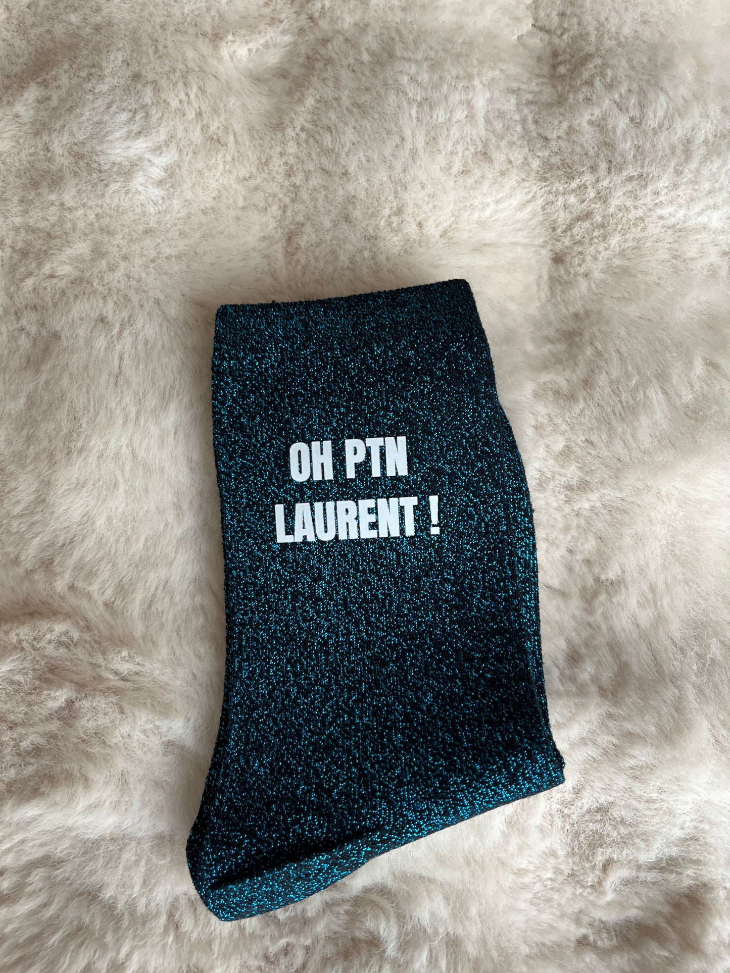Chaussettes "OH PTN LAURENT ! " émeraude
