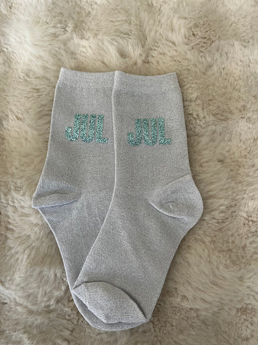 Chaussettes à paillettes JUL bleu turquoise pailleté