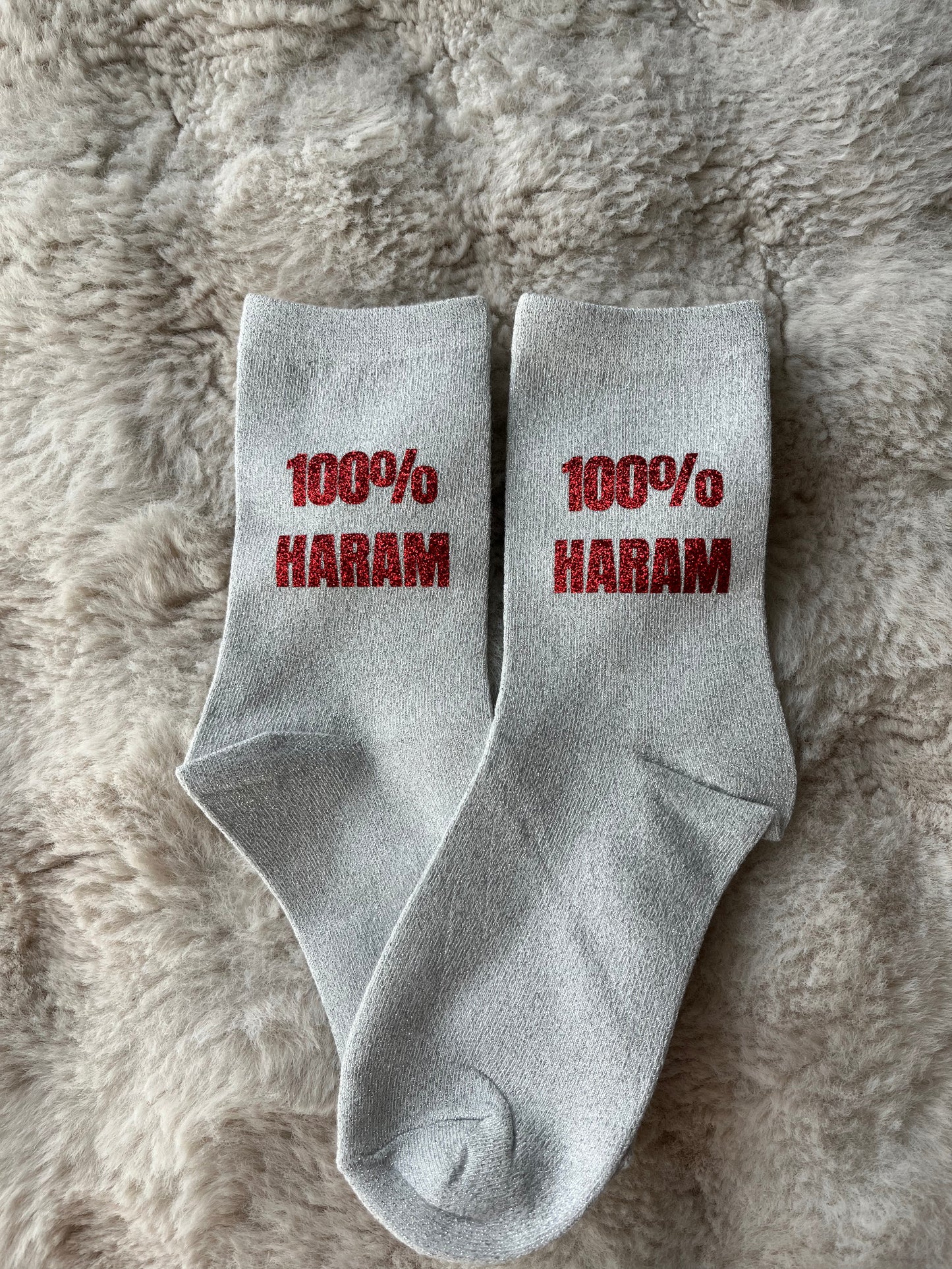 Chaussettes à paillettes " 100% HARAM "
