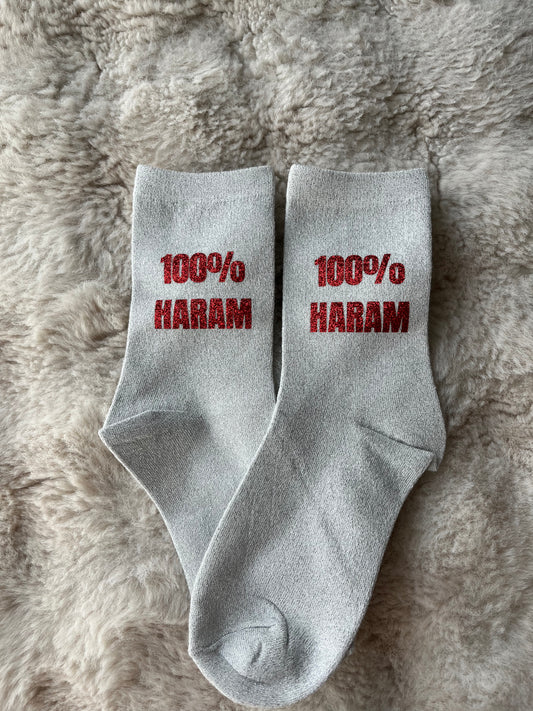 Chaussettes à paillettes " 100% HARAM "