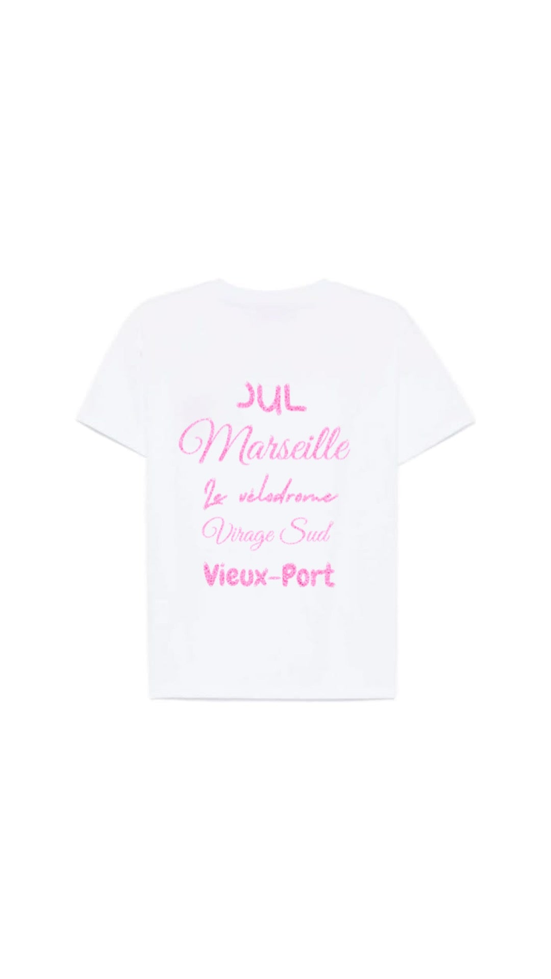 T-shirt " LOVE MARSEILLE " rose pailleté