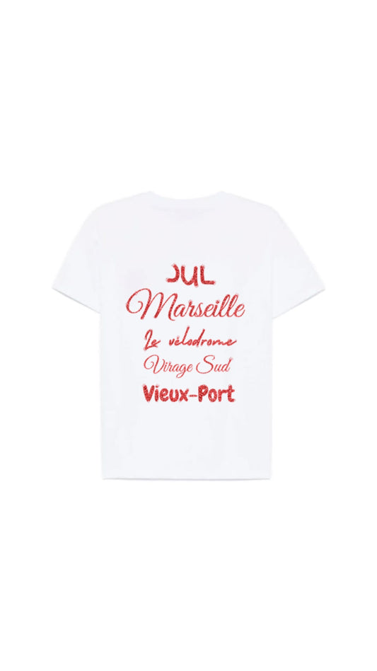 T-shirt " LOVE MARSEILLE " rouge pailleté