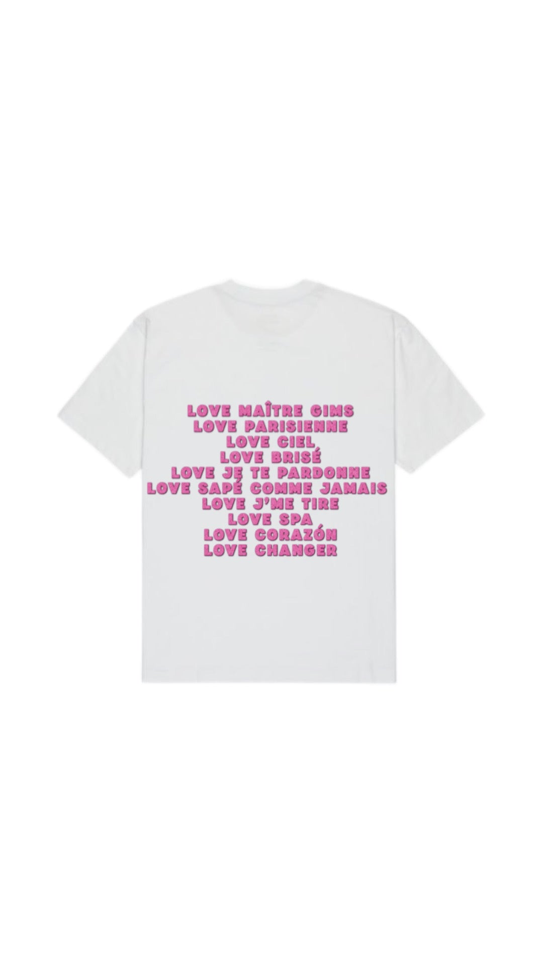 T-shirt " LOVE MAITRE GIMS " rose pailleté
