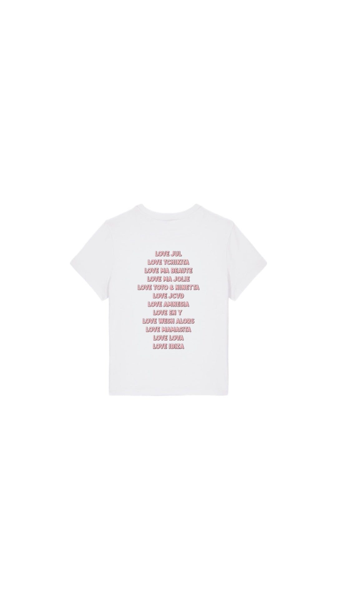 T-SHIRT love jul AVEC PERSONNALISATION ROSE