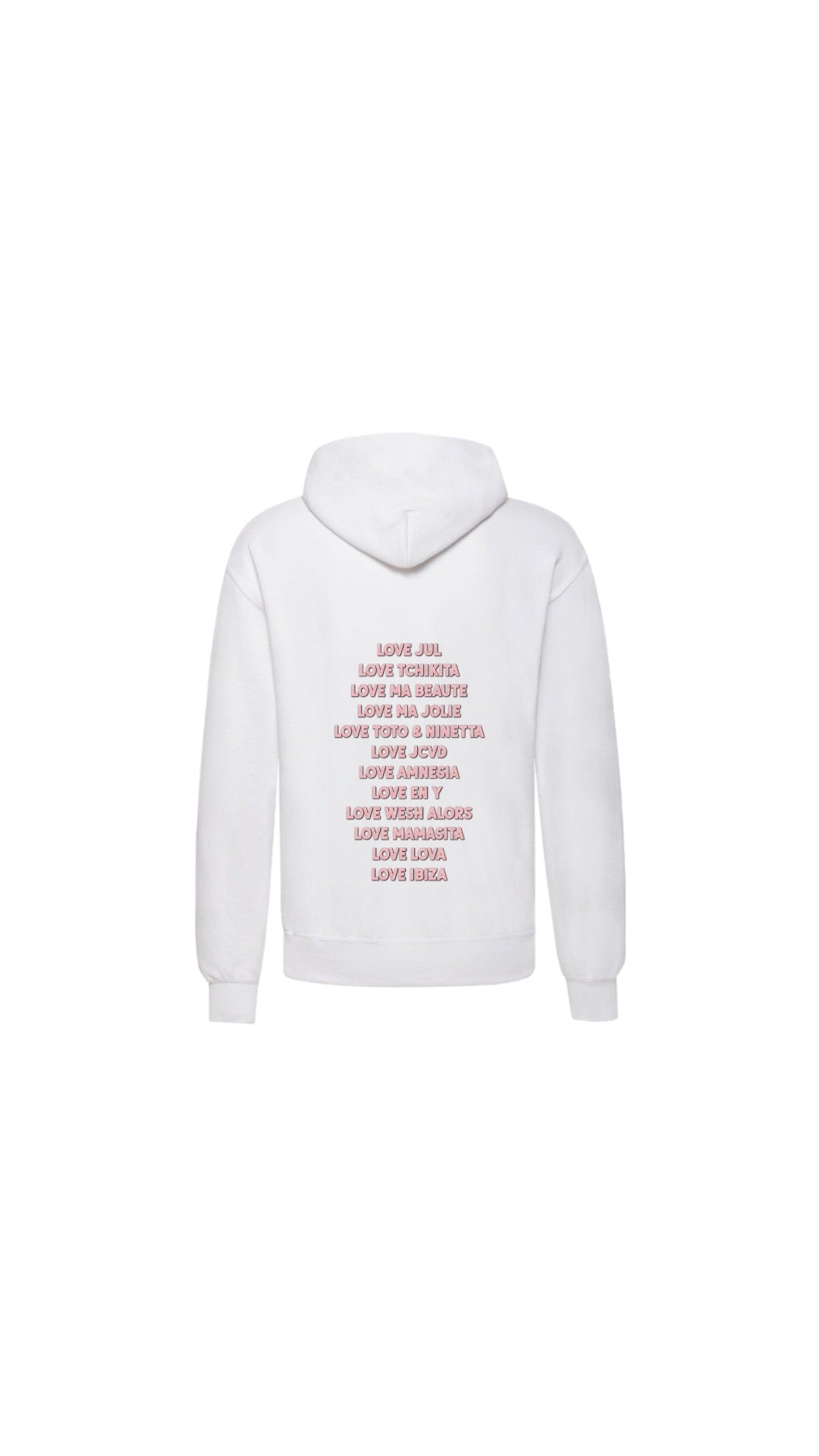 Sweat " LOVE JUL " en rose pailleté