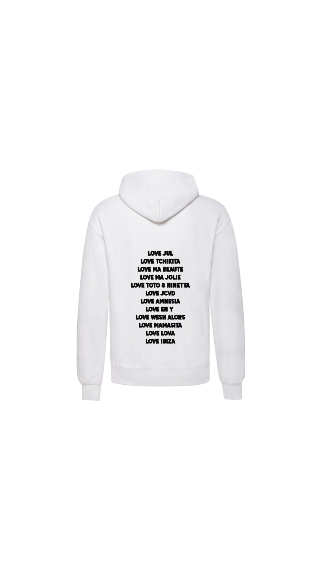 Sweat " LOVE JUL " en noir argenté pailleté