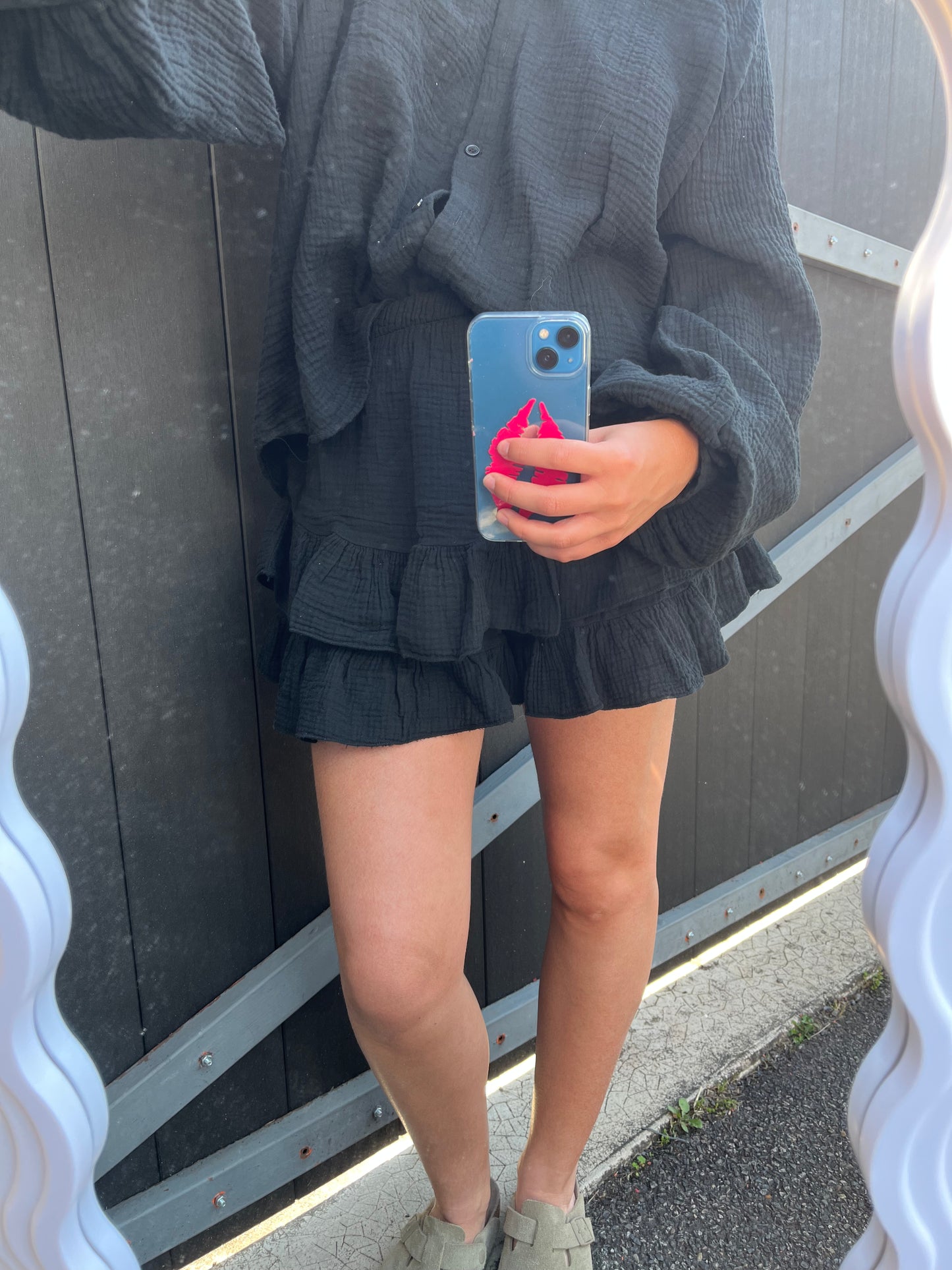 Ensemble en gaz de coton LINA NOIR