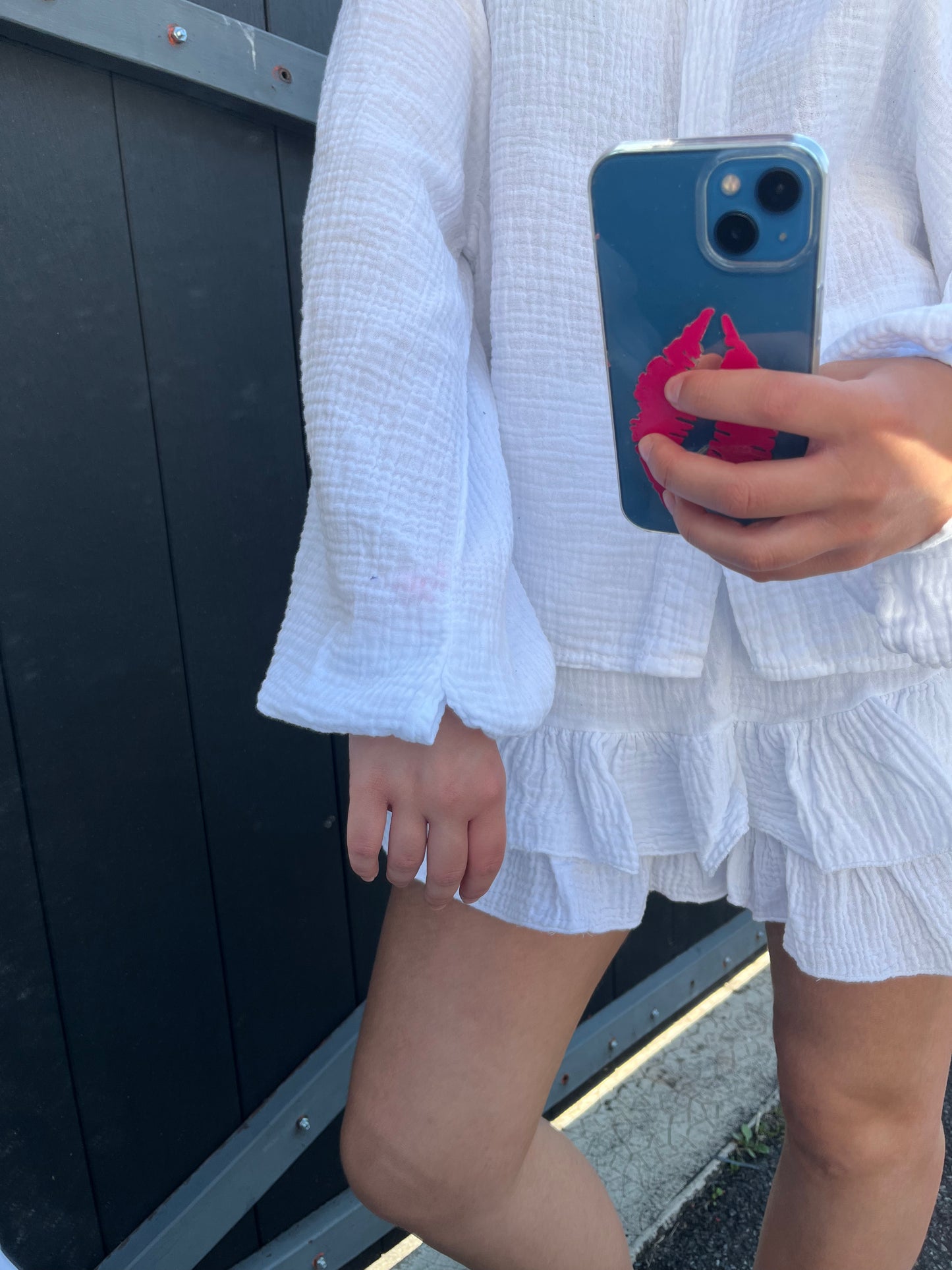 Ensemble en gaz de coton LINA BLANC