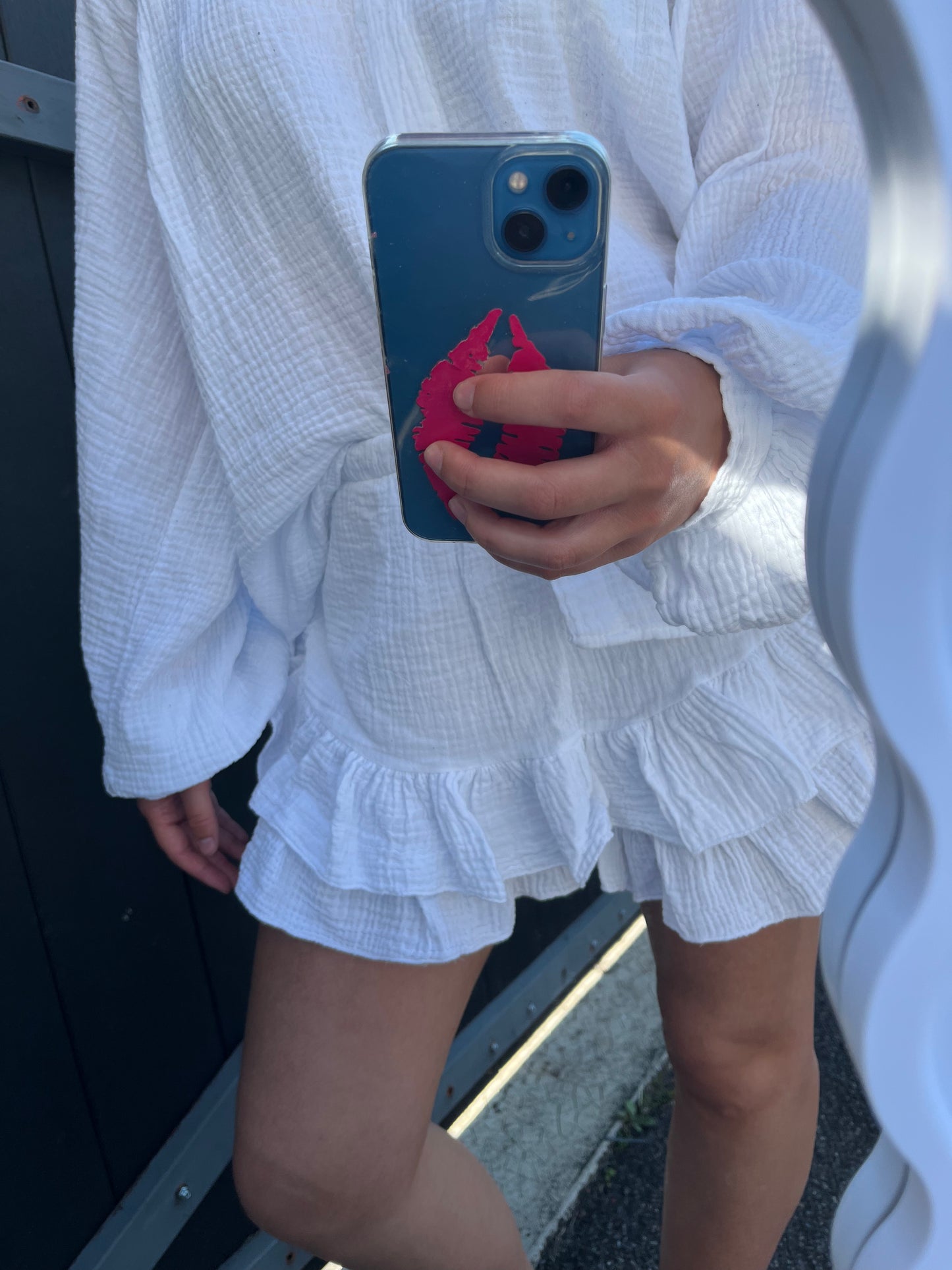 Ensemble en gaz de coton LINA BLANC