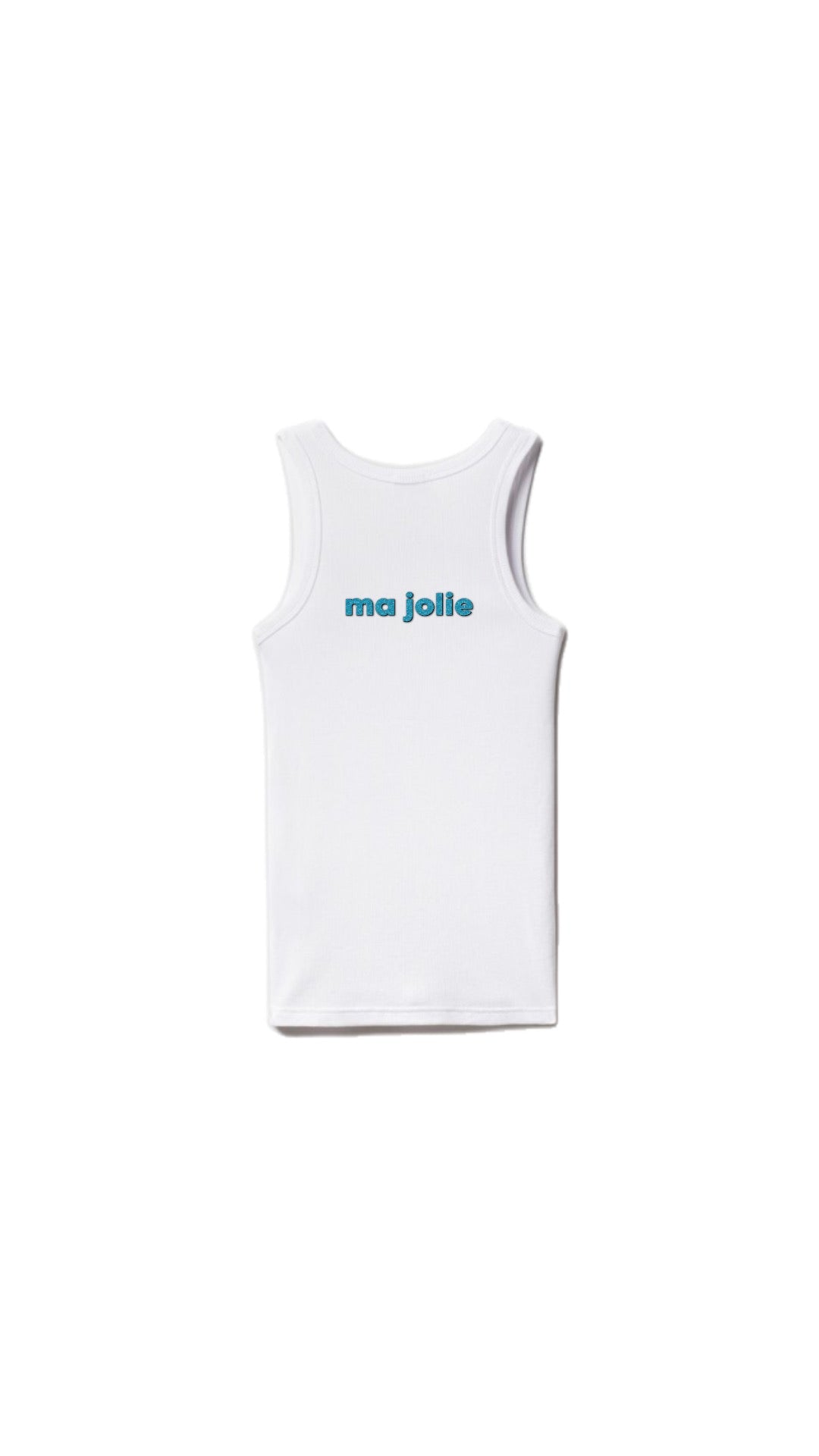 Débardeur MA JOLIE bleu turquoise pailleté