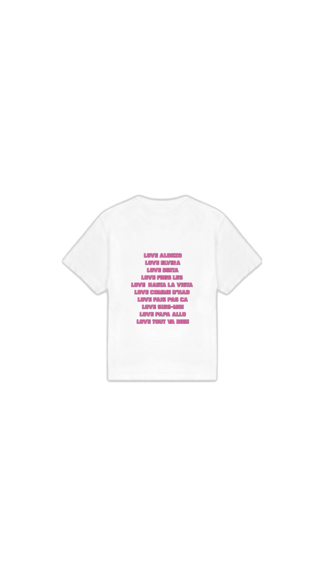 T-SHIRT " LOVE ALONZO " rose pailleté