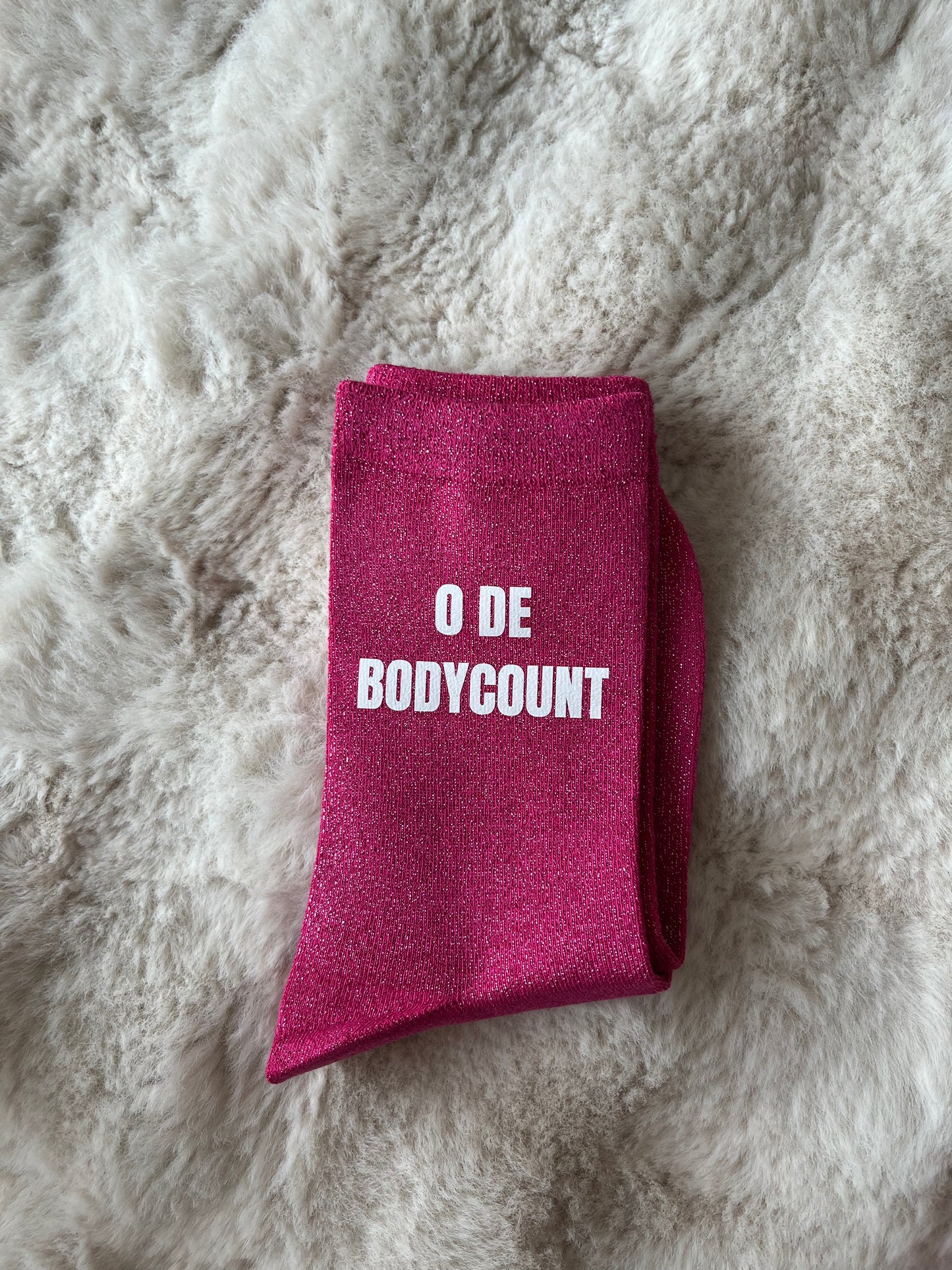 Chaussettes à paillettes " 0 DE BODYCOUNT " ROSE